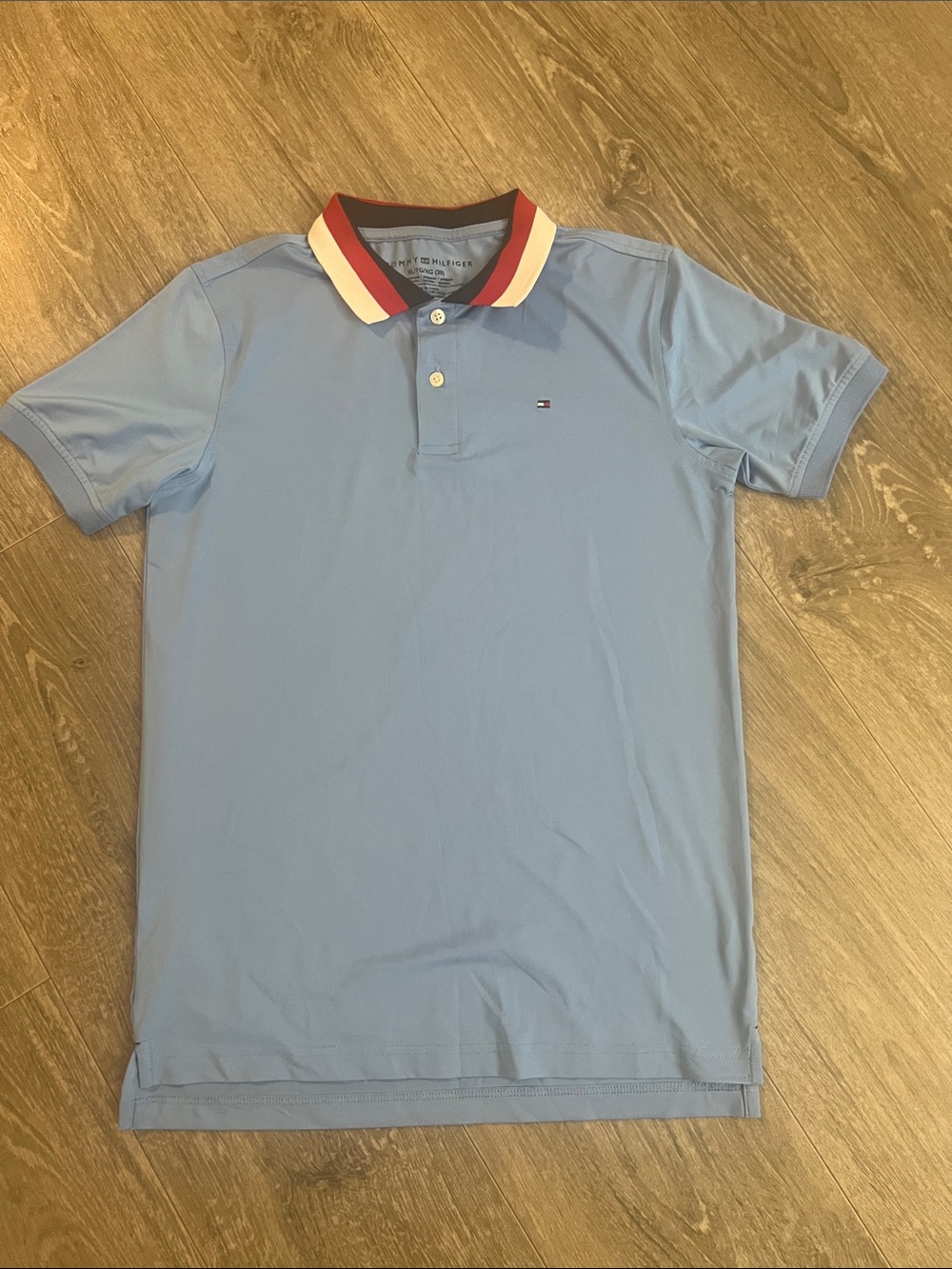 Tommy Hilfiger Light Blue Polo Shirt with Contrasting Collar